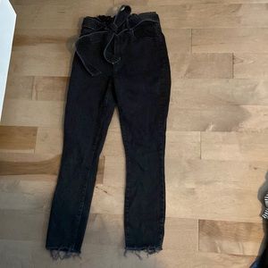 Abercrombie- Ultra High Rise Super Skinny Ankle Jeans with paper-bag waist